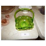 GREEN GLASS BASKET GREEN GLASS BASKET