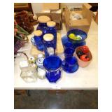 BLUE GLASS ITEMS, DECANTERS & DECOR BLUE GLASS ITEMS, DECANTERS & DECOR