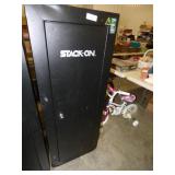 STACK ON STEEL STORAGE CABINET LOCKED NO KEY STACK ON STEEL STORAGE CABINET LOCKED NO KEY