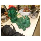 2 LARGE OUTDOOR FROG FIGURINES