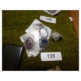 2 NEW SILVER LIKE RINGS & PENDANT
