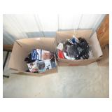 2 BOXES WITH ELECTRICAL CORDS & MORE