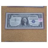 1957 $1 SILVER CERTIFICATE CRISP, AU GREAT CENTER