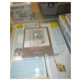 2 NEW GLASS SHELF UNITS & WOOD SHELF