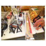 2 LED SHOP LIGHTS, HOSE REEL, AIR HOSE