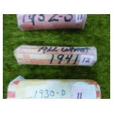 1941 WHEAT CENTS SOLID DATE ROLL