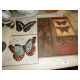 BUTTERFLY WALL DECOR THE 2 LARGE ONES ARE METAL