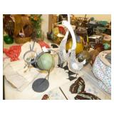 2 METAL GEESE & METAL BIRD DECOR