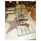 WOOD SNOWMN, METAL STAR, DECOR