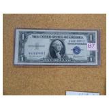 1935-F RARER $1 SILVER CERTIFICATE AU