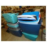 SEVERAL TOTES SOME WITH LIDS