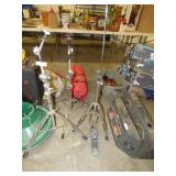 3 DRUM STANDS, 3 AIR BEDS, TENT AND MORE