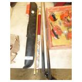 BUDWEISER POOL CUE & CASE & 2 POOL STICKS