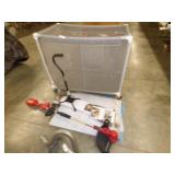 STORAGE BIN, WEED TRIMMER, CANE & MORE