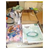 INFLATABLE FOUNTAIN, BOX OF VENT COVERS, PILLOWS,
