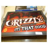 GRIZZLEY CLOCK & LIGHTED SIGN