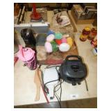CAN OPENER, CUSHIONS, SCRUB PADS KITCHEN ITEMS