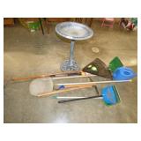 YARD TOOLS & BIRD BATH