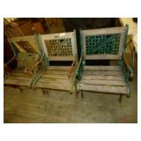 CAST IRON AND WOOD CHAIRS
