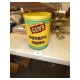 VINTAGE GUYS METAL POTATO CHIP CAN
