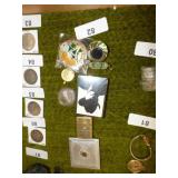 MARLBORO CARD SET, CRYSTAL ITEMS, COINS, COMPACT