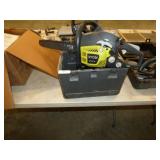 RYOBI 18" CHAINSAW LIGHTLY USED W/CASE RUNS GOOD
