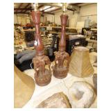 CARVED WOOD ELEPHANT LAMPS