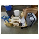 LUGGAGE, AREA RUG, HAMPER, TILE