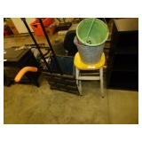 METAL BUCKET, STOOL, GARDEN WEASEL MORE