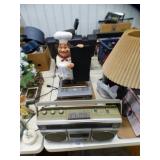 BOOM BOX, CD STEREO, DVD PLAYER & GARDEN BOX