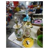 ASSORTED LAMPS & PLANT STAND