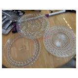 3 Large Glass Platters (dining room)