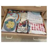 Hot pads place mats and more drawer lot (kitchen)