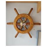 Ship wheel decor - train room