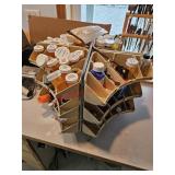 Spinning caddy with contents- train room