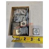 Vintage lead weights - train room
