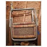 Two wicker folding chirs - under house