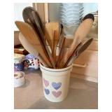 Wooden spoons in utensil holder (kitchen)