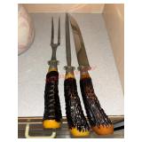 Flint USA Faux Stag Serving Cutterly  Set