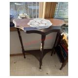 30in tall accent table  (behind kitchen bar)