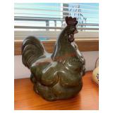 Large Ceramic Rooster    (behind kitchen bar)