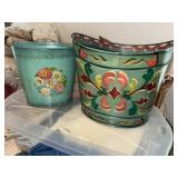 Two tin waste baskets  (spare room)