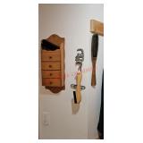 Shoe Care items on wall (master closet)