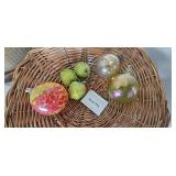 Glass Ornaments in Basket (living room)