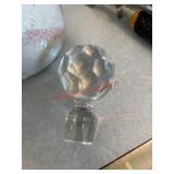 Large Solid cut glass decanter topper (kitchen)