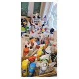 Counter FULL of partial bottles of chemicals