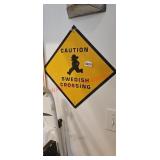 Tin Swedish Crossing Sign (laundry room)