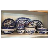A few styles of Blue Willow ware (kitchen)