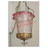 Antique Cranberry Ombre Hanging Light (living