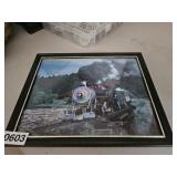 Framed photo- train room